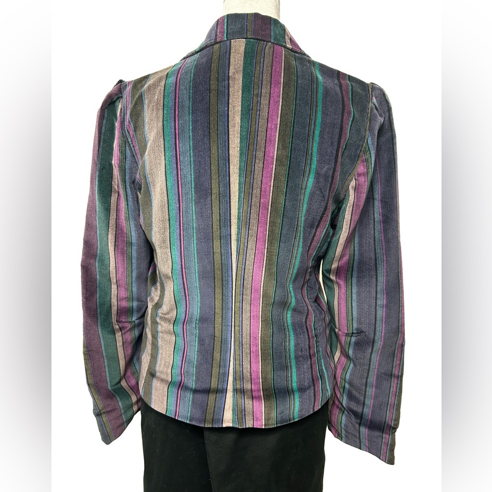 Vintage Striped Velvet Blazer – Size 7 - Picture 2 of 15